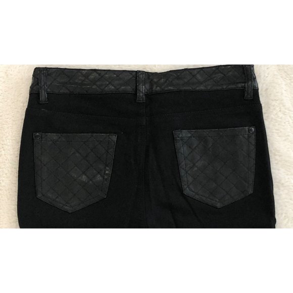 Aqua Black Quilted Faux Leather Pants  - Size 27 - Picture 6 of 10